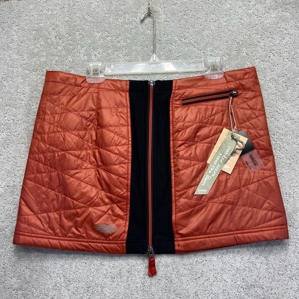 SKHOOP The Original Skirt Company Mini Skirt Womens XL Orange Quilted Insulated